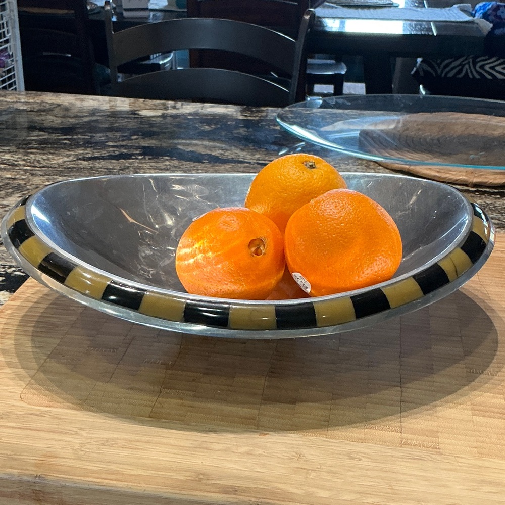 Elegant Silver and Black Bowl